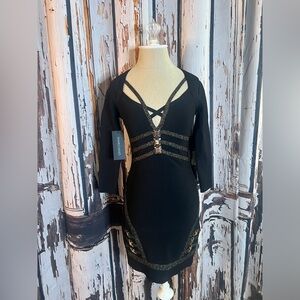 Marciano Black Dress with Gold Detailing